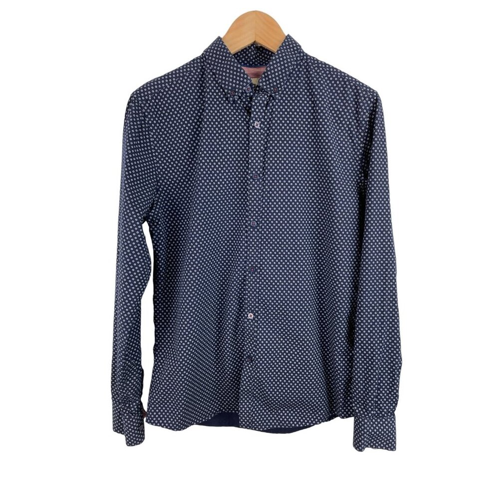 Steel & Jelly Mens Size Medium Blue/White Long Sleeve Button Up Shirt